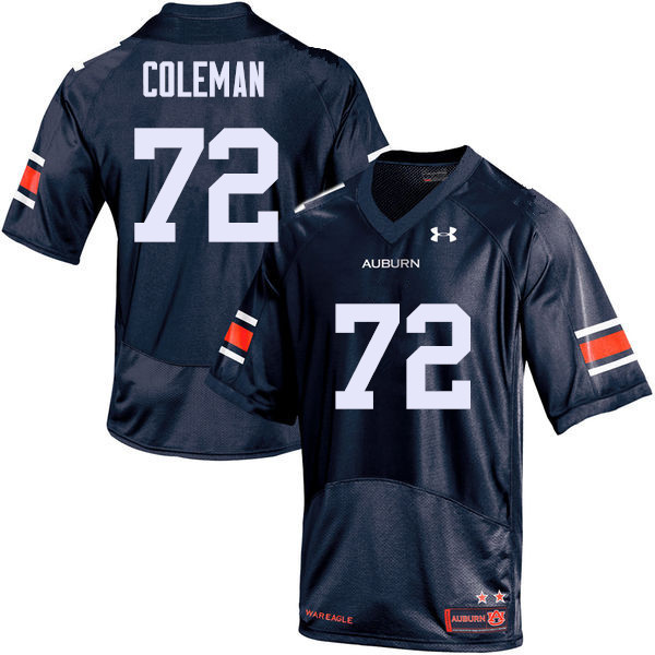 Auburn Tigers Men's Shon Coleman #72 Navy Under Armour Stitched College NCAA Authentic Football Jersey QBI4774RL